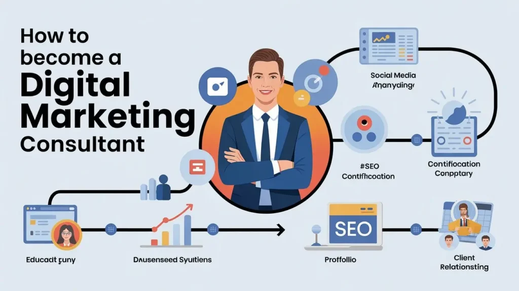 Expert freelance digital marketing analyst in Sharjah, UAE.how to become digital marketing consultant image